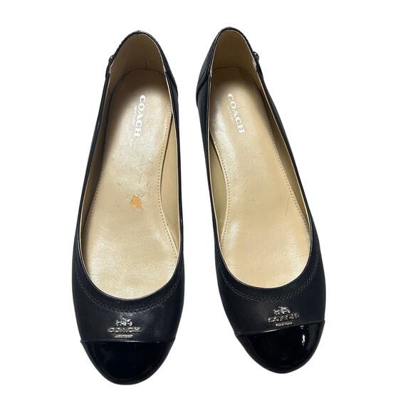 Coach Chelsea Black Matte Leather Ballet Flats - Picture 2 of 10